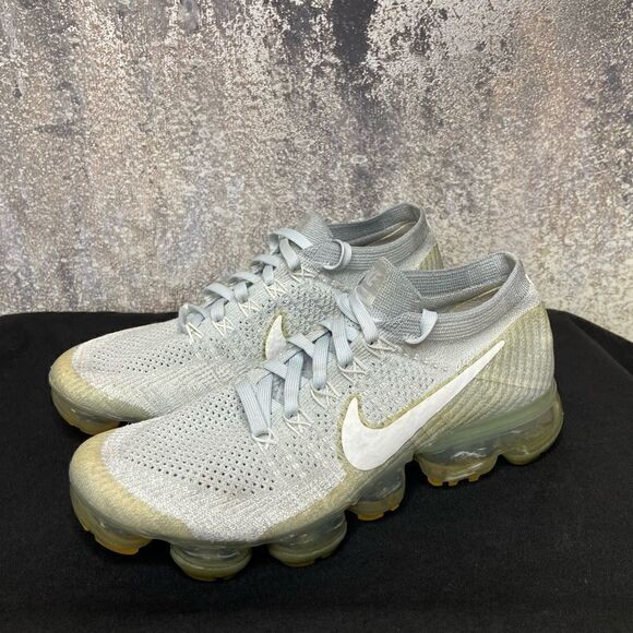 Nike Air Vapormax Flyknit Platinum Gray Running Athletic Shoes Size 7.5 - Picture 8 of 16
